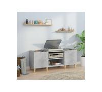 Platenkast 121x38x48 cm bewerkt hout betongrijs831929