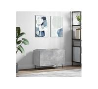 Vidaxl Armoire À Disques Gris Béton 74,5x38x48 Cm Bois D'ingénierie Gris