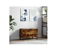 Vidaxl Armoire À Disques Chêne Fumé 74,5x38x48 Cm Bois D'ingénierie Multicolore