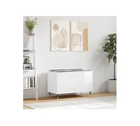 vidaXL Armoire à disques Blanc brillant 74,5x38x48 cm Bois d'ingénierie
