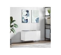 Vidaxl Armoire À Disques Blanc Brillant 74,5x38x48cm Bois D'ingénierie Multicolore