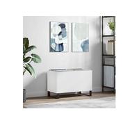 vidaXL Armoire à Disques, Support de Tourne-disque, Armoire Latérale avec Rangement, Buffet de Salon, Moderne, Blanc Bois d'Ingénierie Blanc