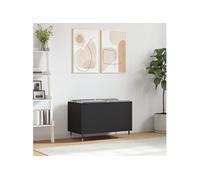 Platenkast 74,5x38x48 cm bewerkt hout zwart831717