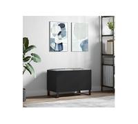 Vidaxl Armoire À Disques Noir 74,5x38x48 Cm Bois D'ingénierie Multicolore