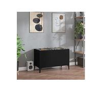 Platenkast 74,5x38x48 cm bewerkt hout zwart831966