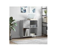 Vidaxl Armoire À Disques Gris Béton 84,5x38x89 Cm Bois D'ingénierie Gris