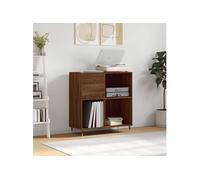 Armoire à Disques, Support de Tourne-disque, Armoire Latérale avec Rangement, Buffet de Salon, Moderne, Chêne Marron Bois d'Ingénierie