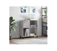 Platenkast 84,5x38x89 cm bewerkt hout grijs sonoma eikenkleurig831786
