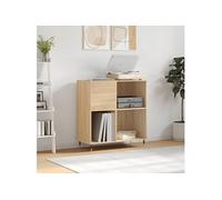 Platenkast 84,5x38x89 cm bewerkt hout sonoma eikenkleurig831767