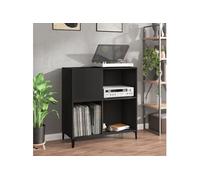 Platenkast 84,5x38x89 cm bewerkt hout zwart831998