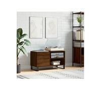 Platenkast 85x38x48 cm bewerkt hout bruin eikenkleur831715