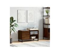 Platenkast 85x38x48 cm bewerkt hout bruin eikenkleur831715