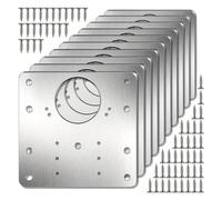 Plates réparatrices pour charnières inox, Kit de réparation de charnières de porte d'armoire de cuisine, 10 pièces, plaques de montage, trous, supports de fixation plats(50pc)