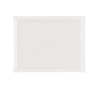 Platex - Plateau Acrylique Lin Blanc Rectangle 46x36 Cm - Fabrication Française - Plateau Design Rectangulaire Décoratif pour La Table et Les Repas - Plateaux Élégants - Idéale pour l’Aperitif