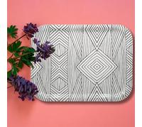 Platex - Plateau de Service Jungle Blanc de 37 x 28 Cm Stratifié - Fabrication Française - Plateau Design Rectangulaire Décoratif pour La Table et Repas - Plateaux Élégants -Idéale pour l’Aperitif