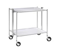 Platex Textable 500250001 Table Roulante 2 Étages Blanc Chromé
