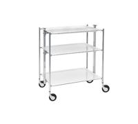 Platex Textable 500350001 Table Roulante 3 Étages Blanc Chromé