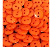 PLATEYTR 100 pièces de Boutons, Boutons de Bricolage en Plastique Orange, Boutons Ronds en résine à Coudre avec 4 Oeillets, Boutons de Base pour remplacer Painting Geschenk Deko, 12.5mm