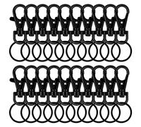 PLATEYTR 40 Pièces Mousqueton Porte Cléf avec Anneaux de Saut, Mousqueton Pivotant, Fermoirs Anneaux de Porte Clés pour Fabrication de Bijoux, Crochets, Bracelets, 20 Fermoirs + 20 Crochets