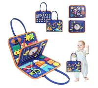 PLATEYTR Planche Occupée pour Enfants, 1 2 3 Ans Planche Occupée Montessori pour Enfants, 1 2 3 4 Ans Filles Garçons Cadeau Apprentissage Motricité Vie de Base Conseils Vestimentaires Livre