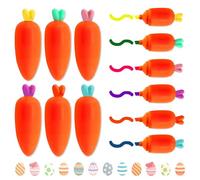 PLATEYTR Surligneurs en Forme de Carotte, Paillette Surligneurs Kawaii Carotte - Jeu de 12 Mini Surligneurs Fluorescents pour Pâques, Idéal pour Écoliers, Bureaucrates et Amateurs de Stylos