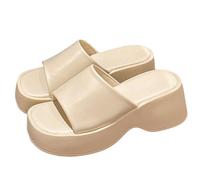 Platform Sandals for Women 2025 Summer Black Open Toe Sandals with Arch Support Comfortable Plantar Fasciitis Summer Beach Walking Slide(Wei,35 EU)