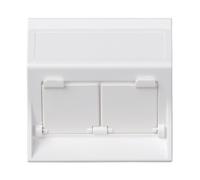 Platine 2xRJ inclinée avec capots pour Simon Connect 50000086-030