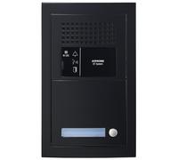 Platine audio modulaire, 1 appel, finition noir, avec emplacement Vigik 200471 - AIPHONE GTBAH1PSBMB