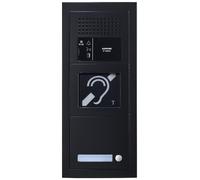 Platine audio modulaire, 1 appel, finition noir, BM & emplacement Vigik 200470 - AIPHONE GTBAH1PB