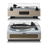 Platine Bluetooth Rétro vintage - 4 haut-parleurs intégrés Bleu et Taupe haute qualité