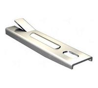 Platine de fixation murale MANTION 5042 métal rainure centrale grise Gris (acier) avec intérieur beige doré sur la languette d’extrémité