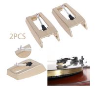 Platine de phonographe en diamant, 2 pièces, aiguilles de stylet pour Gramophone, enregistrement doré