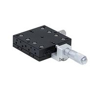 Platine de positionnement linéaire manuelle Axe X 80 * 80mm plate-forme de déplacement manuel optique étape linéaire Guide de Table coulissante micromètre à Rail croisé(LX80-C)