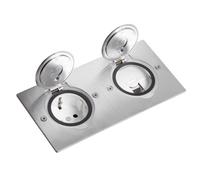 Legrand 089702 Platine de Sol Rectangulaire à Équiper de Mécanismes Mosaic, 2 Postes, Inox