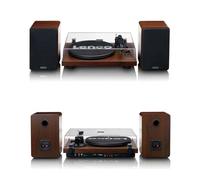 Platine disque Vintage Rétro Bluetooth Platine Vinyles- deux haut-parleurs séparés en Noyer Bois - Audio-Technica AT-VM95E
