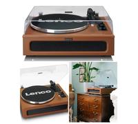 Platine Disque Vinyle - Bluetooth 5.0 - 4 haut-parleurs intégrés - Vintage Bois