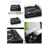 Platine Disque Vinyle - Bluetooth 5.0 - 4 haut-parleurs intégrés - Vintage Bois