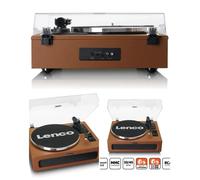 Platine Disque Vinyle - Bluetooth 5.0 - 4 haut-parleurs intégrés - Vintage Bois Sortie RCA, Entrée Auxiliaire, Prise casque de 3,5