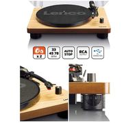 Platine Disque Vinyle - Lenco - LS-50 - USB - Stéréo - Vintage Bois