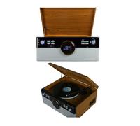 Platine Disque Vinyle Vintage BOIS Radio Bluetooth DAB+/FM/USB/RCA/AUX/Télécommande/Lecteur CD/Cassette Platine Vinyle