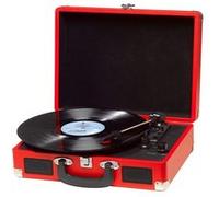 Platine disques disques vinyles Denver VPL-120 RED, Haut-parleurs intégrés, Sortie Phono, pour vinyles 33 1/3, 45 et 78 Tours G