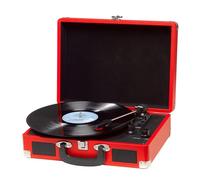 Platine disques disques vinyles Denver VPL-120 Red, Haut-parleurs intégrés, Sortie Phono, pour vinyles 33 1/3, 45 et 78 Tours