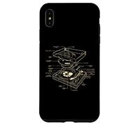 Platine DJ Schematic Party Design Dance Disco Techno Musique Coque pour iPhone XS Max