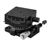 Platine goniométrique manuelle précise, platine linéaire manuelle 60 x 60 mm, table coulissante de positionnement optique, réglage de l'angle d'inclinaison de ± 20°, avec règle graduée, pour équipemen
