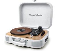 Platine Muse 10 W - Vintage - Bluetooth Blanc avec finition bois