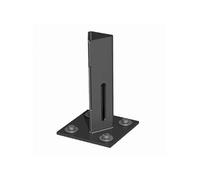 Platine piquet acier galvanisé plastifié à visser gris, H.15.5 cm