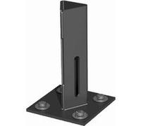 Platine piquet acier galvanisé plastifié à visser gris, H.15.5 cm