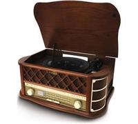 Platine rétro - STT 016 - 6 W - Lecteur CD/cassettes - USB - Marron Marron G