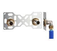 Platine sortie de Cloison double PER à Compression (à Visser) Ø12 pour douche / baignoire FIXSYSTEM