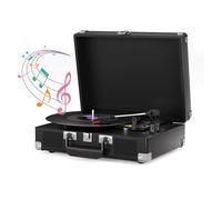 Platine Vinyle 3 Vitesses 33/45/78 TR/Min avec 2 Haut-parleurs stéréo intégrés et Prise Casque(Black Color)